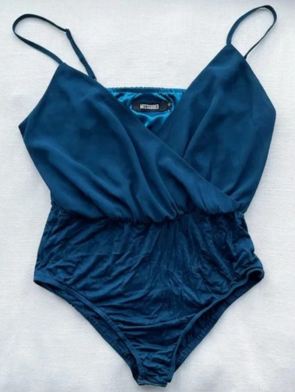 Missguided - (Size 6) Teal Blue Women's Bodysuit Top